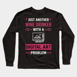 Wine Drinker Digital Art Arts Long Sleeve T-Shirt